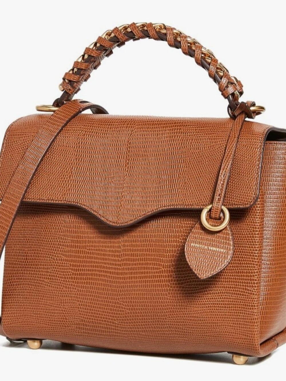 Rebecca Minkoff Lizard-Embossed Leather Chain Satchel